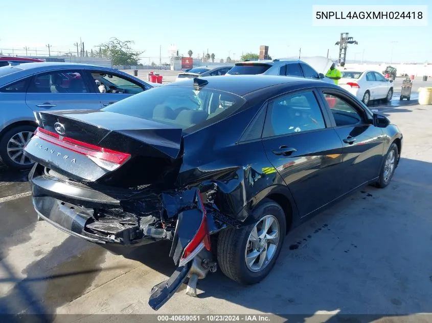 2021 Hyundai Elantra Se VIN: 5NPLL4AGXMH024418 Lot: 40659051