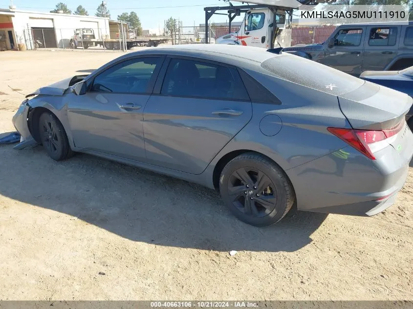 KMHLS4AG5MU111910 2021 Hyundai Elantra Sel