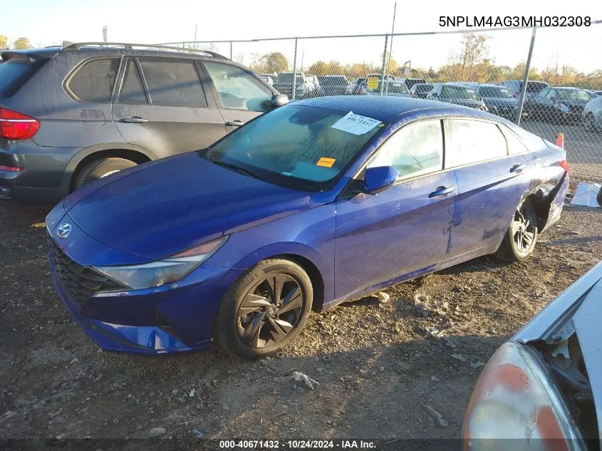 2021 Hyundai Elantra Sel VIN: 5NPLM4AG3MH032308 Lot: 40671432