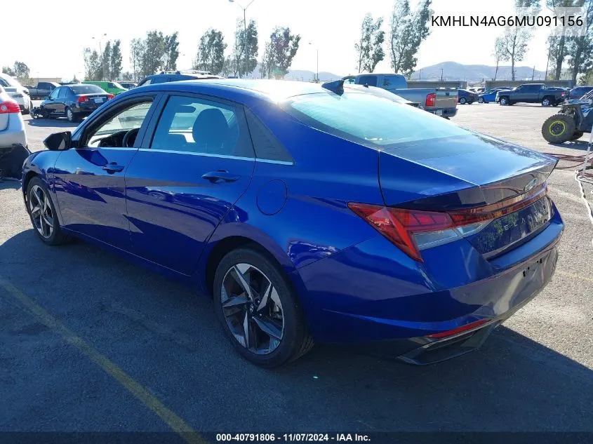 KMHLN4AG6MU091156 2021 Hyundai Elantra Sel