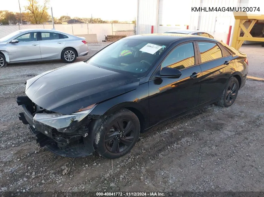 2021 Hyundai Elantra Sel VIN: KMHLM4AG4MU120074 Lot: 40841772