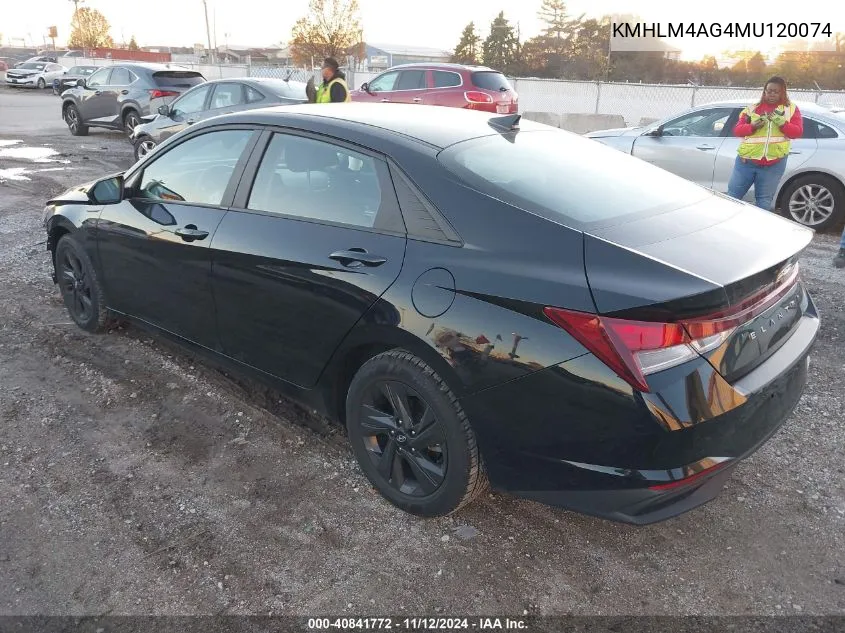 2021 Hyundai Elantra Sel VIN: KMHLM4AG4MU120074 Lot: 40841772