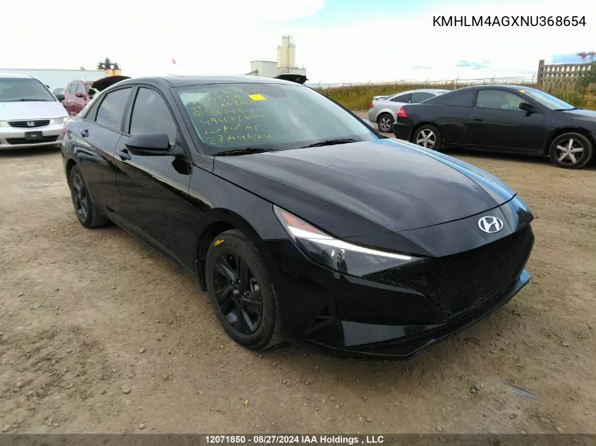 2022 Hyundai Elantra Preferred Ivt With Sun And Tech Package VIN: KMHLM4AGXNU368654 Lot: 12071850