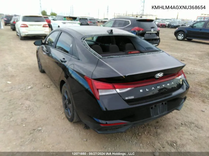 2022 Hyundai Elantra Preferred Ivt With Sun And Tech Package VIN: KMHLM4AGXNU368654 Lot: 12071850