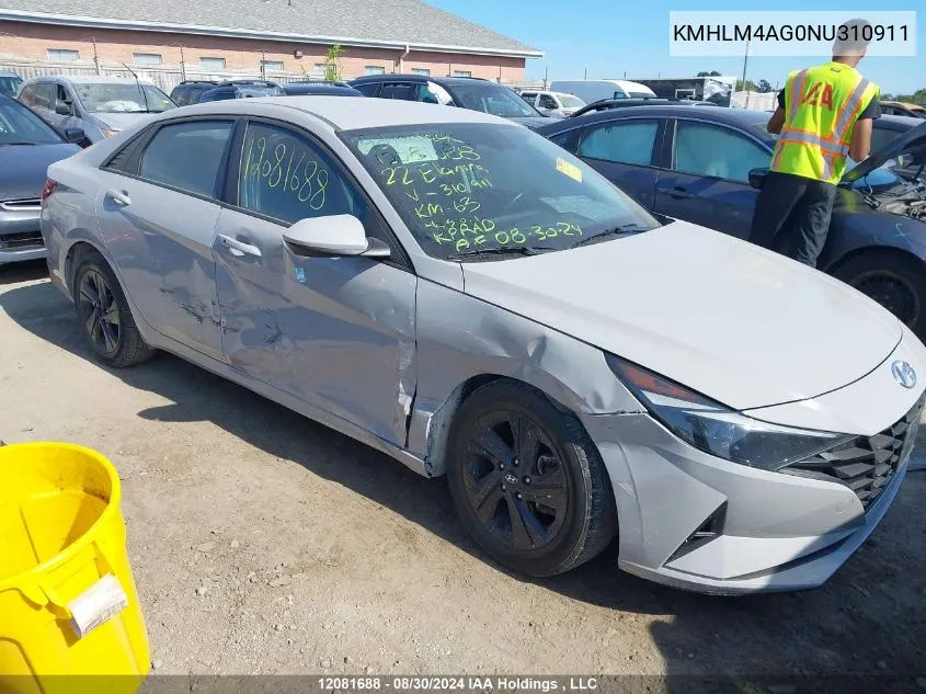 KMHLM4AG0NU310911 2022 Hyundai Elantra Sel