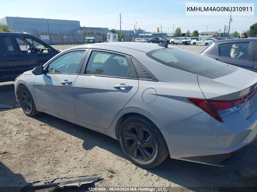 KMHLM4AG0NU310911 2022 Hyundai Elantra Sel