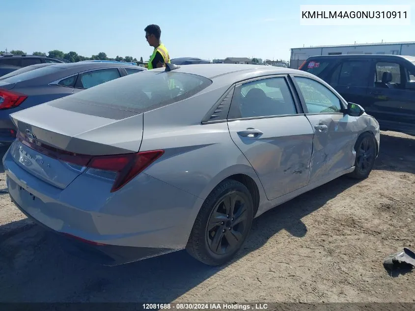 KMHLM4AG0NU310911 2022 Hyundai Elantra Sel