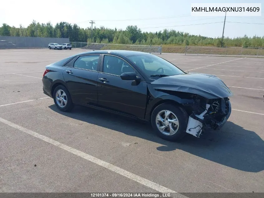 KMHLM4AGXNU314609 2022 Hyundai Elantra Sel