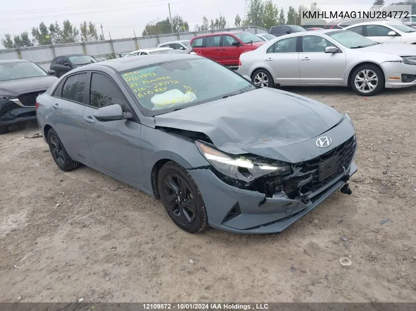 2022 Hyundai Elantra VIN: KMHLM4AG1NU284772 Lot: 12109872