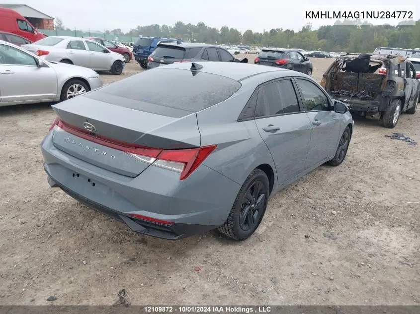 2022 Hyundai Elantra VIN: KMHLM4AG1NU284772 Lot: 12109872