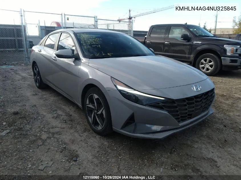 2022 Hyundai Elantra Sel VIN: KMHLN4AG4NU325845 Lot: 12115060