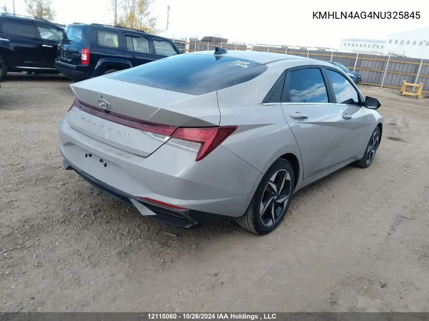 2022 Hyundai Elantra Sel VIN: KMHLN4AG4NU325845 Lot: 12115060