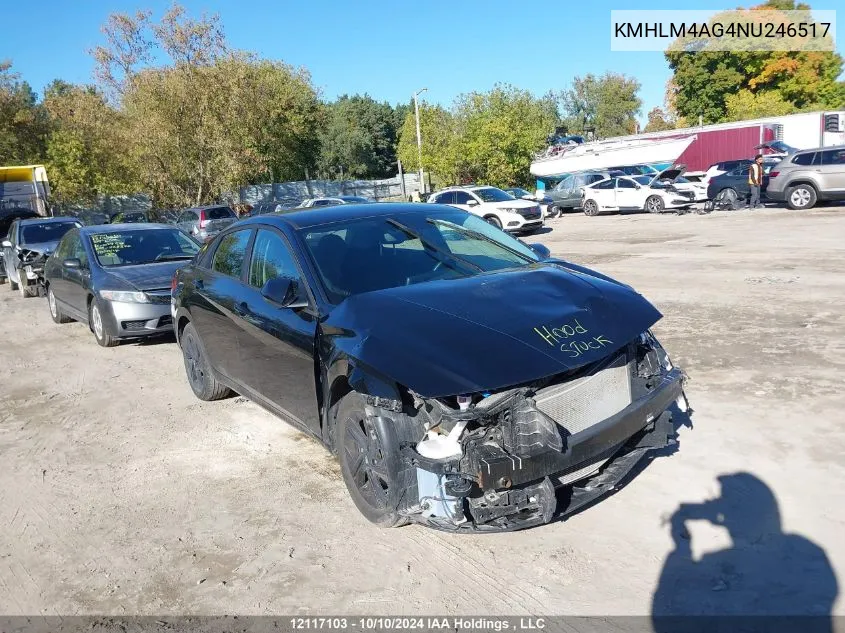 KMHLM4AG4NU246517 2022 Hyundai Elantra