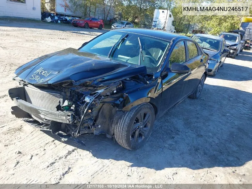 KMHLM4AG4NU246517 2022 Hyundai Elantra