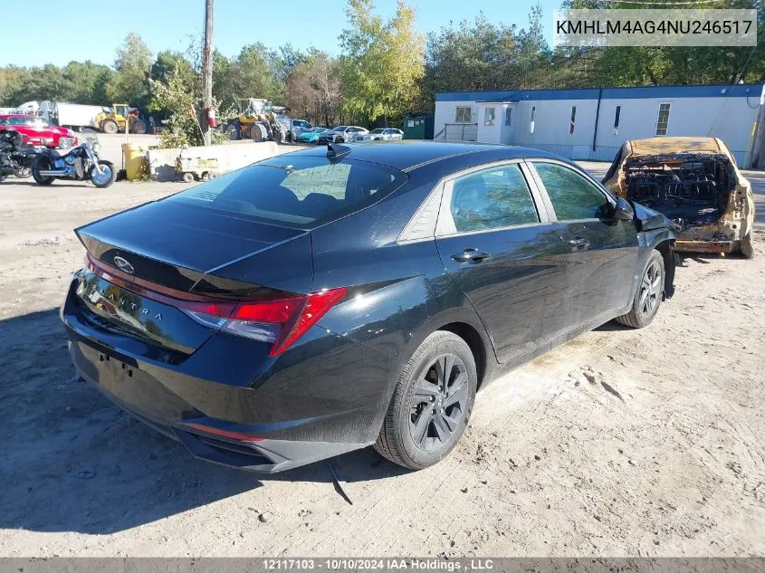 2022 Hyundai Elantra VIN: KMHLM4AG4NU246517 Lot: 12117103