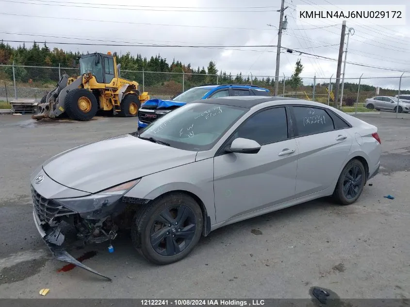 2022 Hyundai Elantra Limited VIN: KMHLN4AJ6NU029172 Lot: 12122241