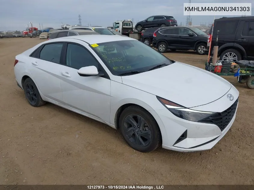 2022 Hyundai Elantra Preferred Ivt VIN: KMHLM4AG0NU341303 Lot: 12127973