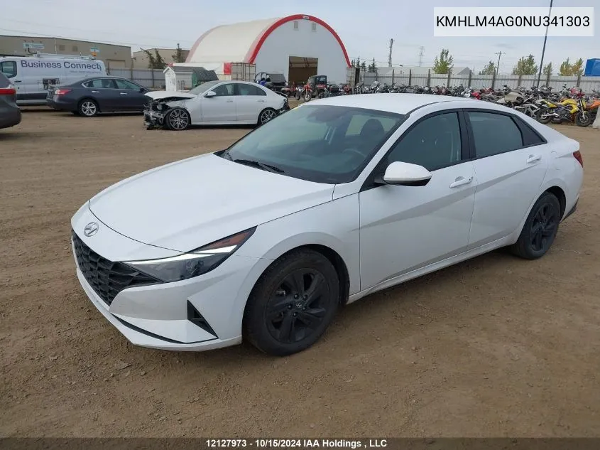 2022 Hyundai Elantra Preferred Ivt VIN: KMHLM4AG0NU341303 Lot: 12127973