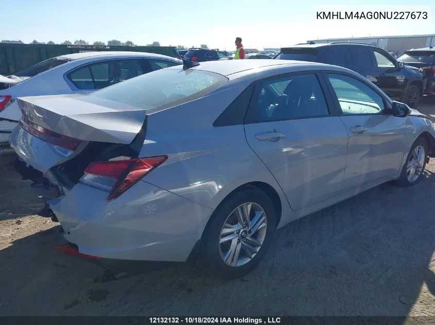 KMHLM4AG0NU227673 2022 Hyundai Elantra Sel