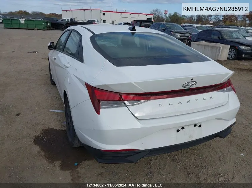 2022 Hyundai Elantra Preferred Ivt VIN: KMHLM4AG7NU285912 Lot: 12134602