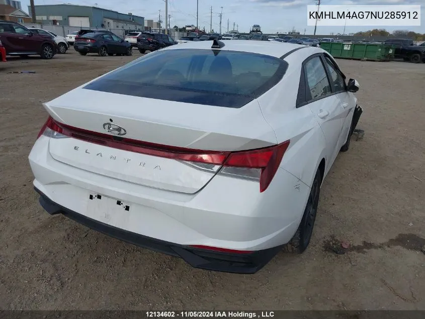 2022 Hyundai Elantra Preferred Ivt VIN: KMHLM4AG7NU285912 Lot: 12134602