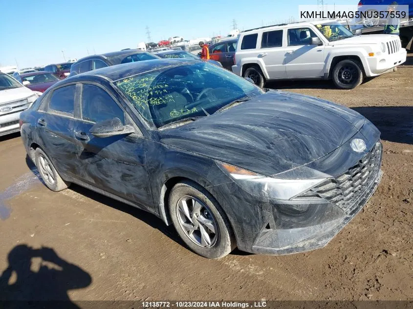 KMHLM4AG5NU357559 2022 Hyundai Elantra Sel