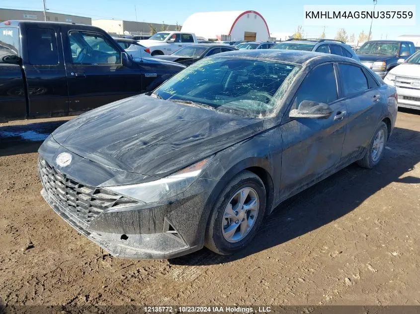 KMHLM4AG5NU357559 2022 Hyundai Elantra Sel