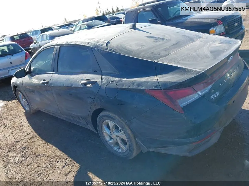 KMHLM4AG5NU357559 2022 Hyundai Elantra Sel