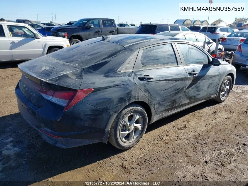 KMHLM4AG5NU357559 2022 Hyundai Elantra Sel