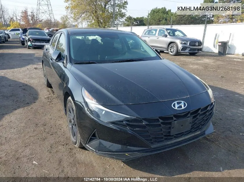 2022 Hyundai Elantra Sel VIN: KMHLM4AG3NU268198 Lot: 12142784