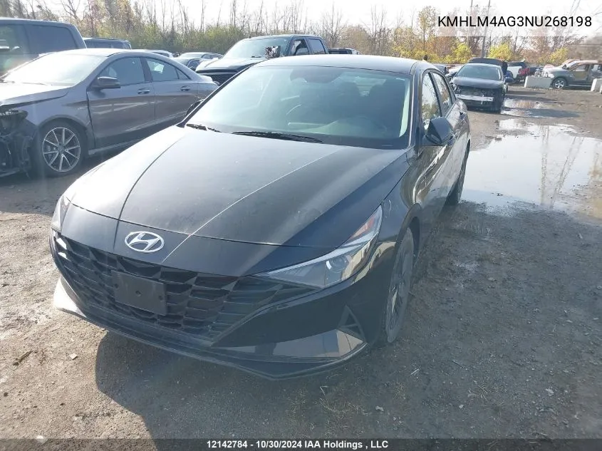 2022 Hyundai Elantra Sel VIN: KMHLM4AG3NU268198 Lot: 12142784