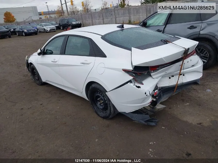 2022 Hyundai Elantra Preferred Ivt VIN: KMHLM4AG1NU285629 Lot: 12147530