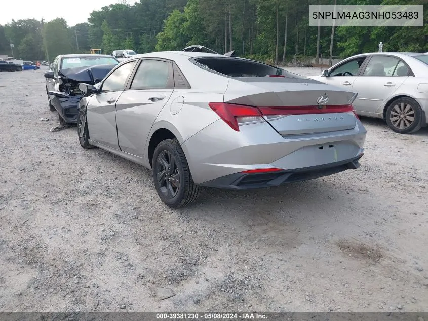 5NPLM4AG3NH053483 2022 Hyundai Elantra Sel