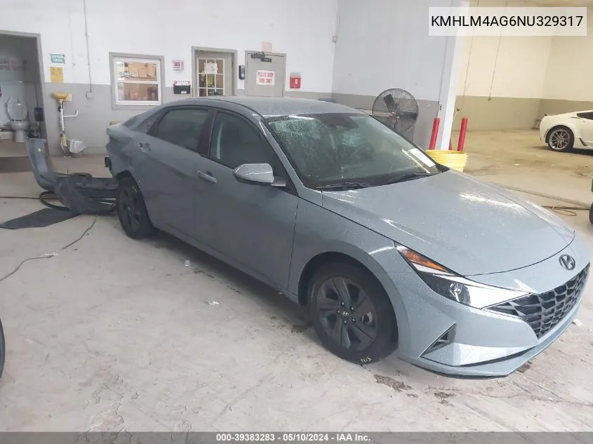 2022 Hyundai Elantra Sel VIN: KMHLM4AG6NU329317 Lot: 39383283