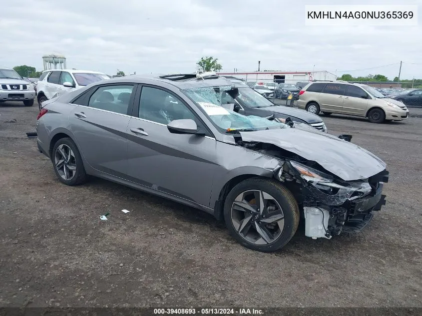 2022 Hyundai Elantra Sel VIN: KMHLN4AG0NU365369 Lot: 39408693