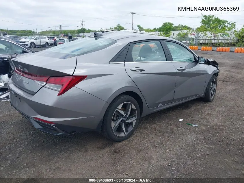 KMHLN4AG0NU365369 2022 Hyundai Elantra Sel