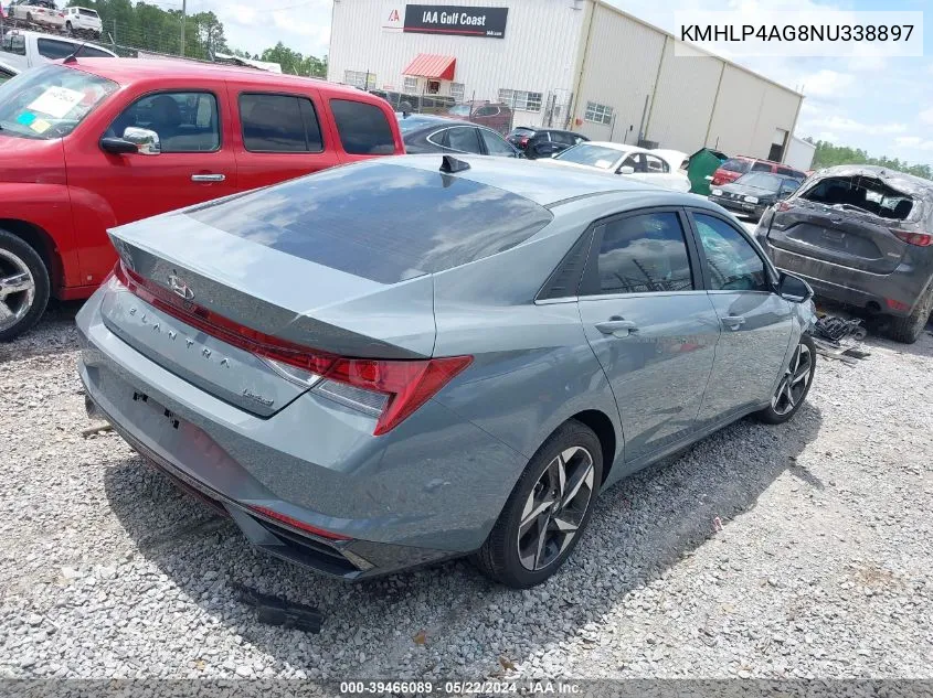 2022 Hyundai Elantra Limited VIN: KMHLP4AG8NU338897 Lot: 39466089