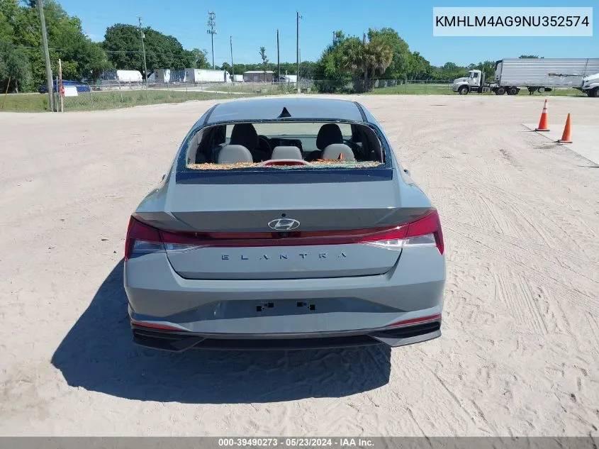 2022 Hyundai Elantra Sel VIN: KMHLM4AG9NU352574 Lot: 39490273