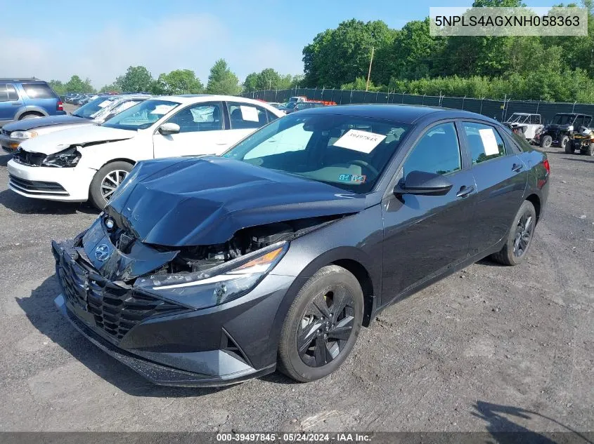 5NPLS4AGXNH058363 2022 Hyundai Elantra Sel