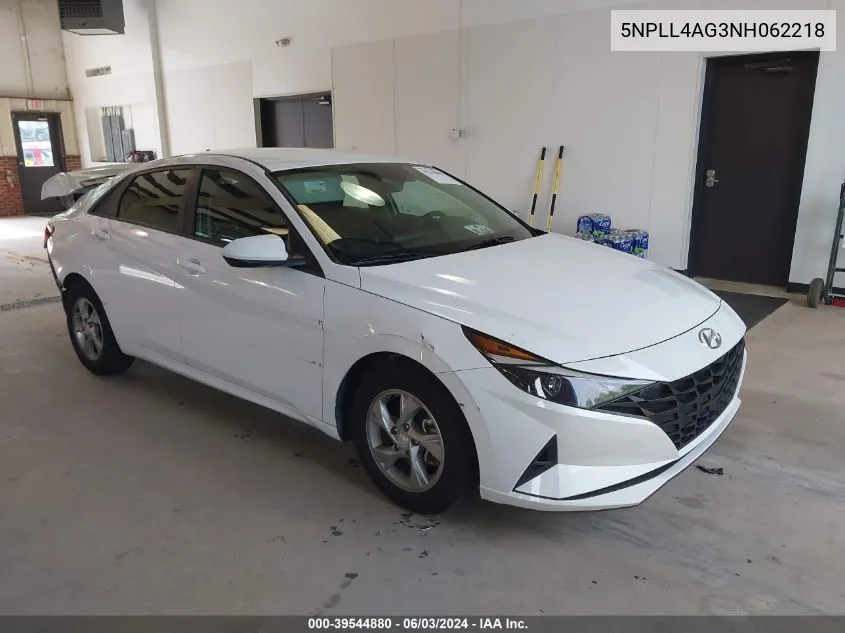 2022 Hyundai Elantra Se VIN: 5NPLL4AG3NH062218 Lot: 39544880