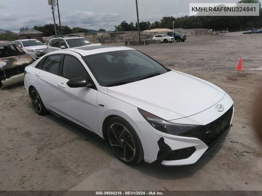 2022 Hyundai Elantra N Line VIN: KMHLR4AF8NU324841 Lot: 39550218