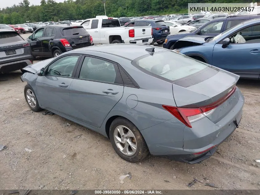 2022 Hyundai Elantra Se VIN: KMHLL4AG3NU289457 Lot: 39583050