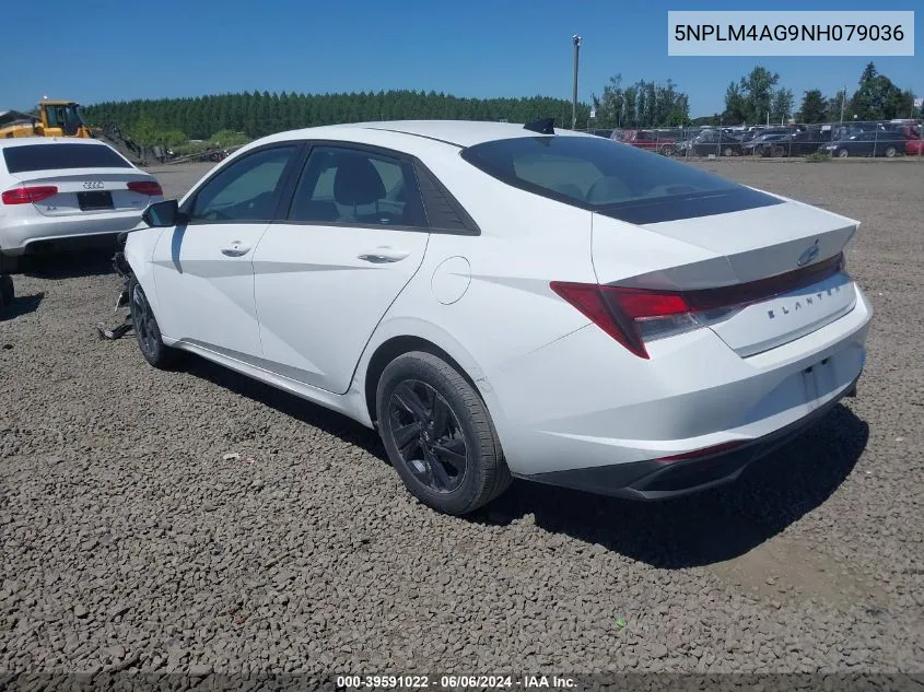 2022 Hyundai Elantra Sel VIN: 5NPLM4AG9NH079036 Lot: 39591022