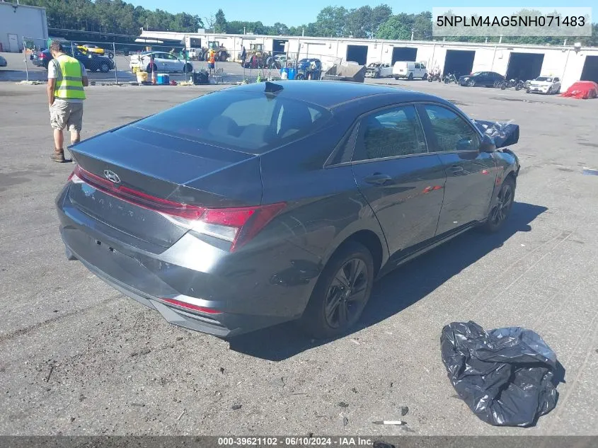 5NPLM4AG5NH071483 2022 Hyundai Elantra Sel