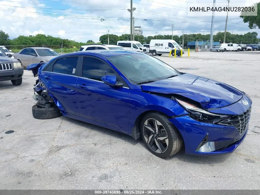 2022 Hyundai Elantra Limited VIN: KMHLP4AG4NU282036 Lot: 39743695