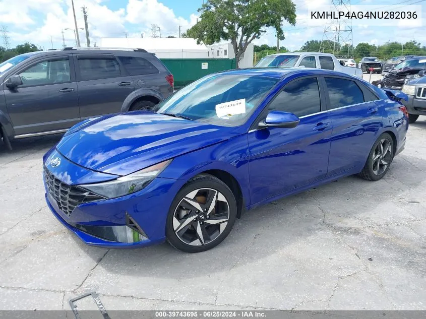 2022 Hyundai Elantra Limited VIN: KMHLP4AG4NU282036 Lot: 39743695