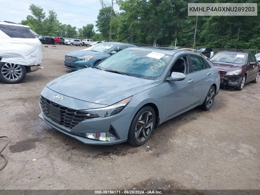 2022 Hyundai Elantra Limited VIN: KMHLP4AGXNU289203 Lot: 39754171