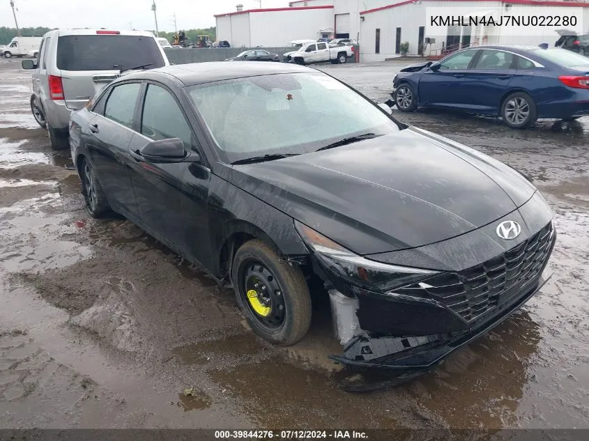 KMHLN4AJ7NU022280 2022 Hyundai Elantra Hybrid Limited