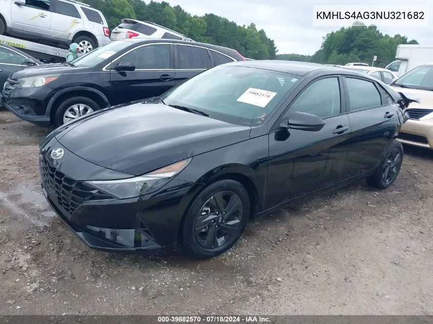 2022 Hyundai Elantra Sel VIN: KMHLS4AG3NU321682 Lot: 39882570