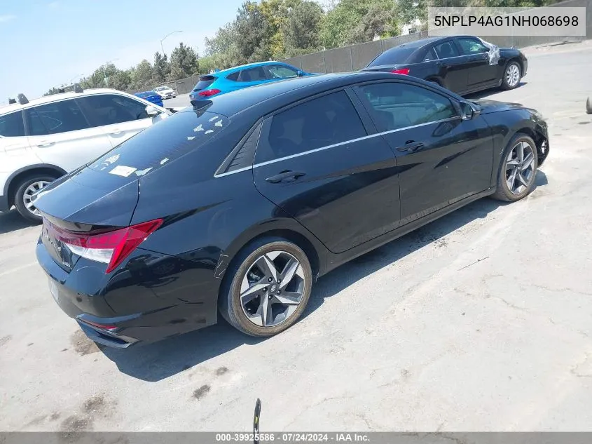 5NPLP4AG1NH068698 2022 Hyundai Elantra Limited